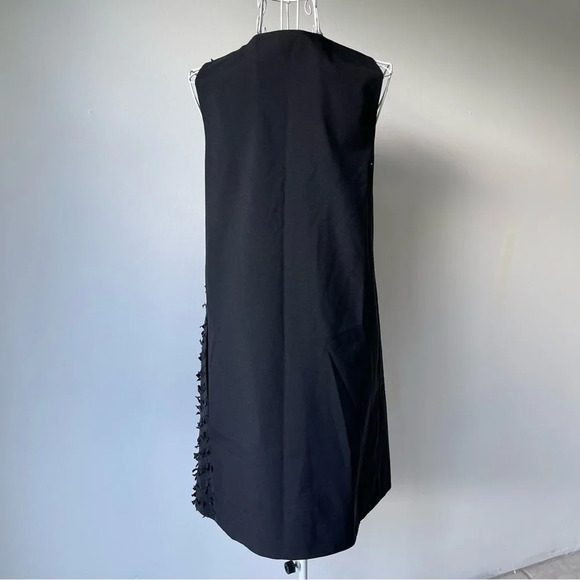NWT COS Textured Applique Dress v neck wool blend sleeveless pocket black size 2 - Picture 4 of 15